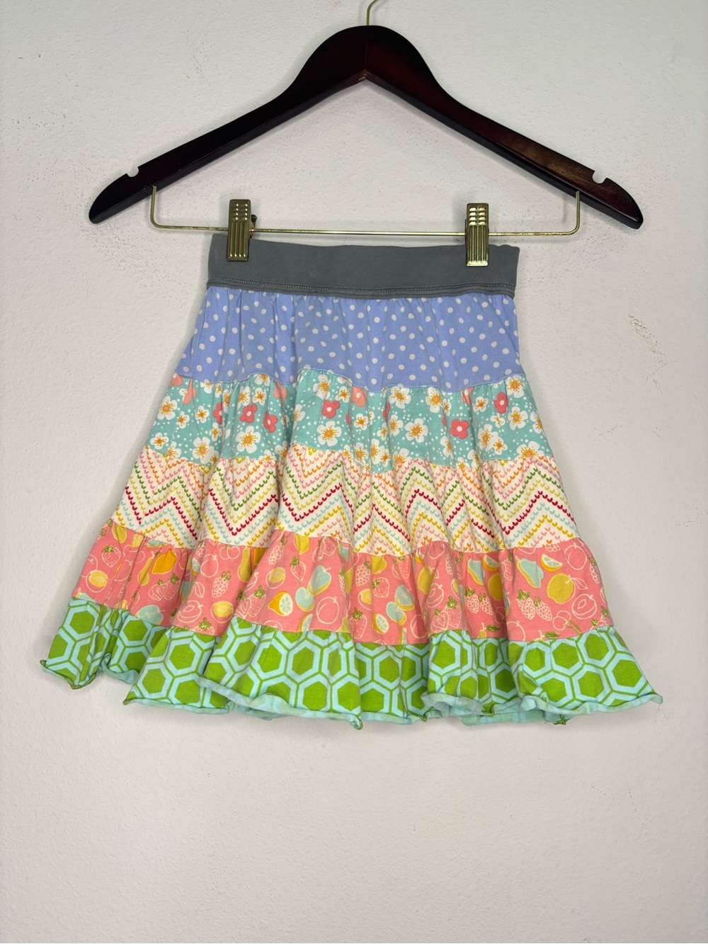 MATILDA JANE COLORFUL TIERED FLOWY GIRLS SKIRT SZ 2